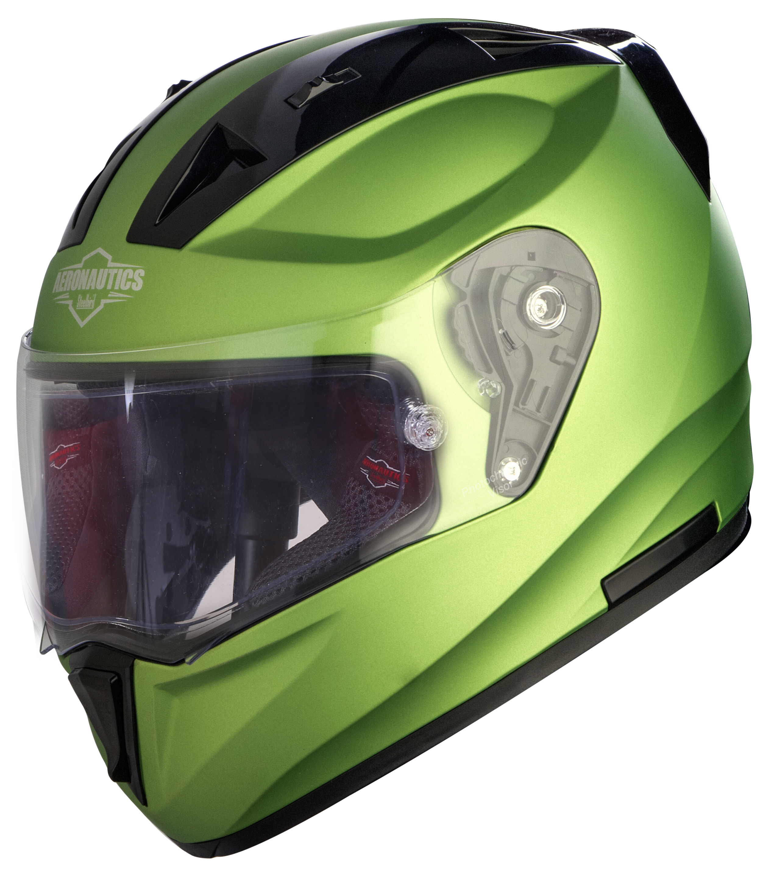 SA-1 Aeronautics Mat Y Green With Anti-Fog Shield Photochromic Visor